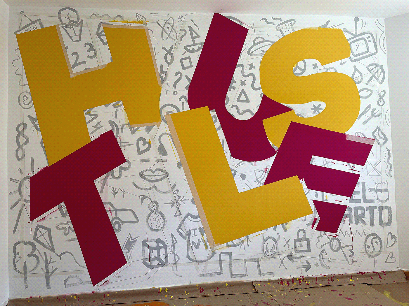lettering typography   type wall painting Hand Painted Mural mural art Custom Lettering streetart Portugal