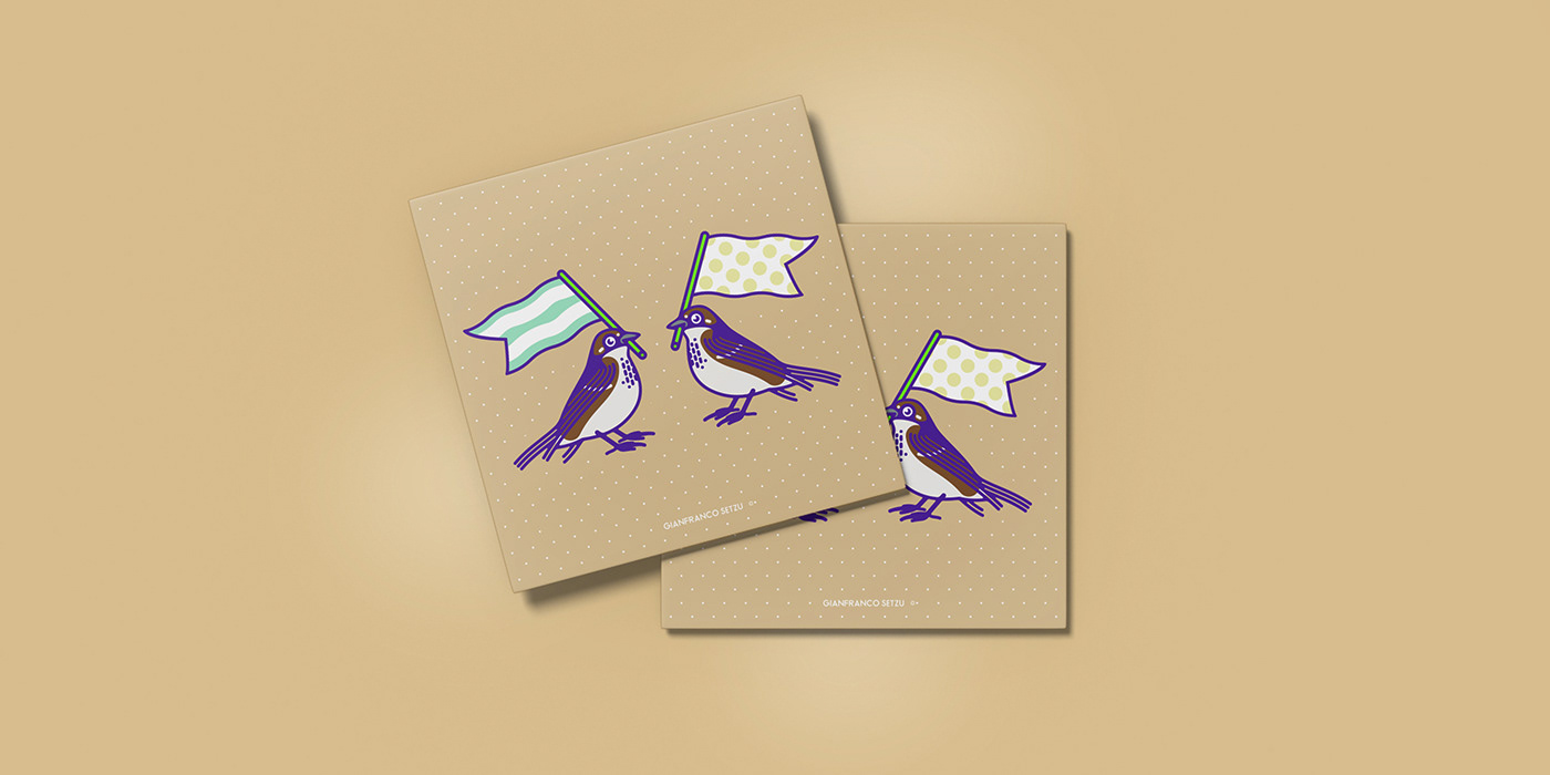 cartoon design eco label design muggine muji passero sticker stickers Sustainability