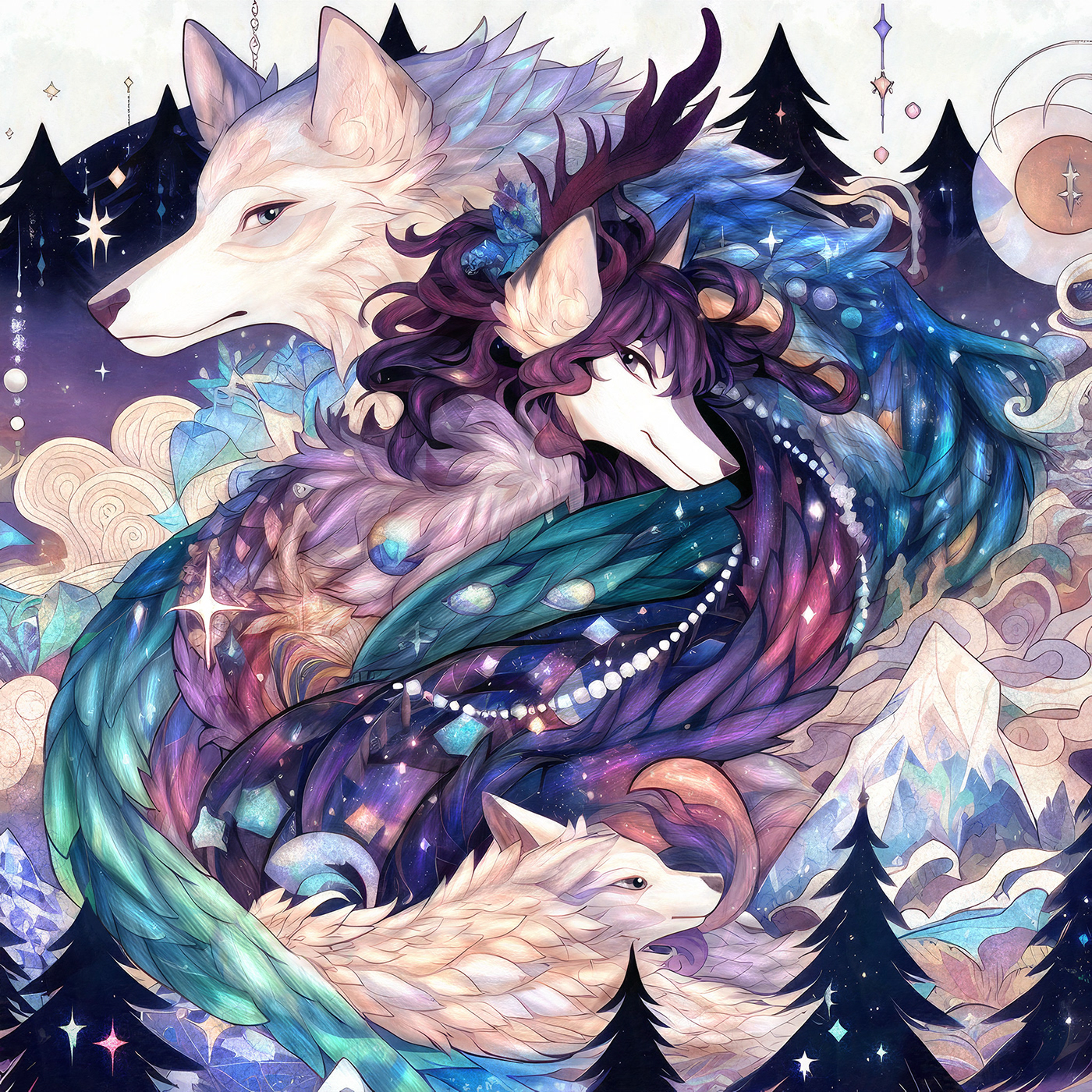 fantasy anime japanese Nouveau wolf stars dragon dream Magic  