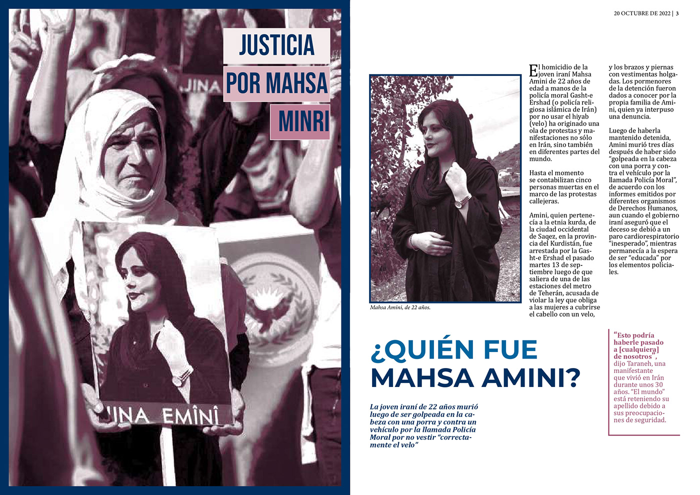 Advertising  Duotone editorial editorial design  InDesign Iran magazine mahsa amini print