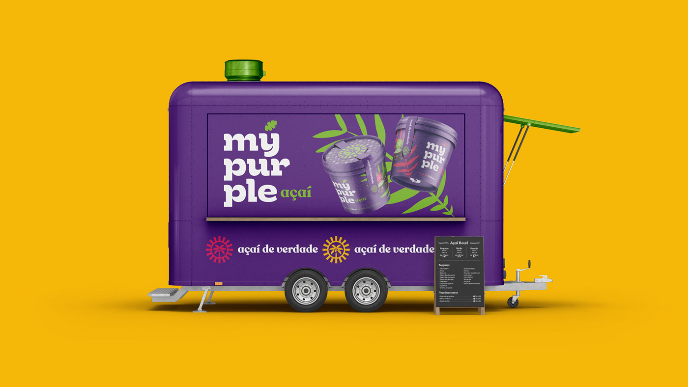 acai brand branding  Food  Gelato icre cream Logotype Packaging purple visual identity
