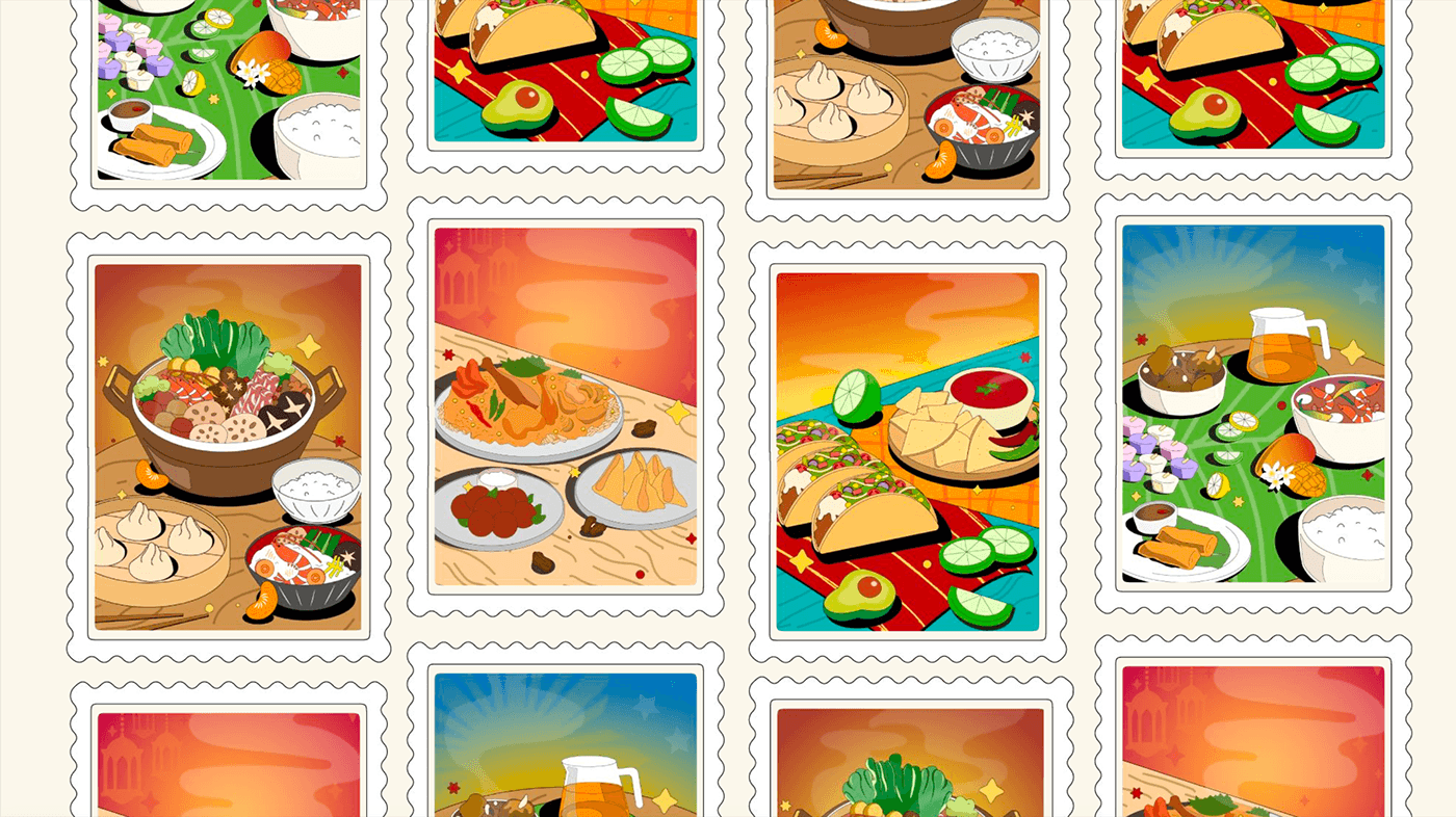 Food  Arabic Food Chinese Food Filipino Food design graphic design  Mexican Food stamp
