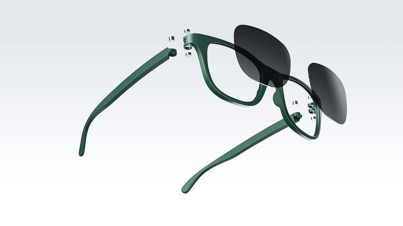 accesories ayeware Fashion  glasses Sunglasses industrial design  magnets Smart 3d print hinge