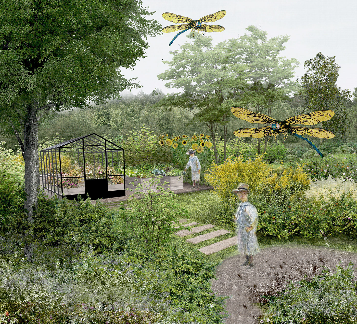digitalpainting Ecology Flora garden habitat Landscape landscapearchitecture Sustainable