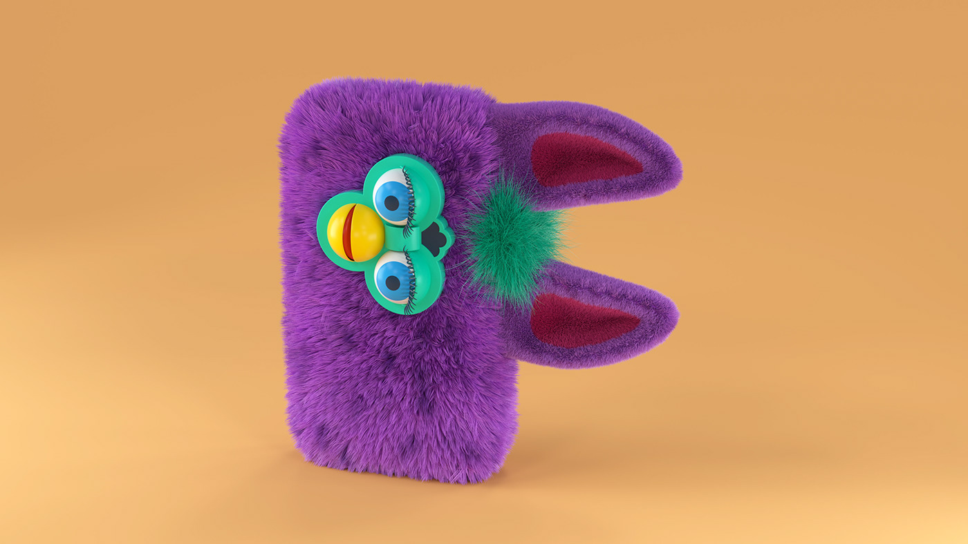 90s Toys Nostalgic Furby 3D Letter F by Noah Camp