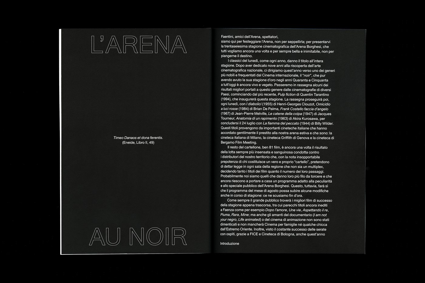 Catalogue ILLUSTRATION  vector noir Cinema movie Film   festival Layout typography  