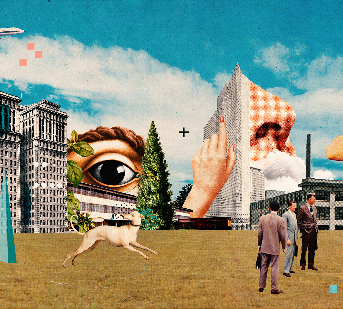 architecture city collage digitalart digitalcollage ILLUSTRATION  poster senses surrealism Urban