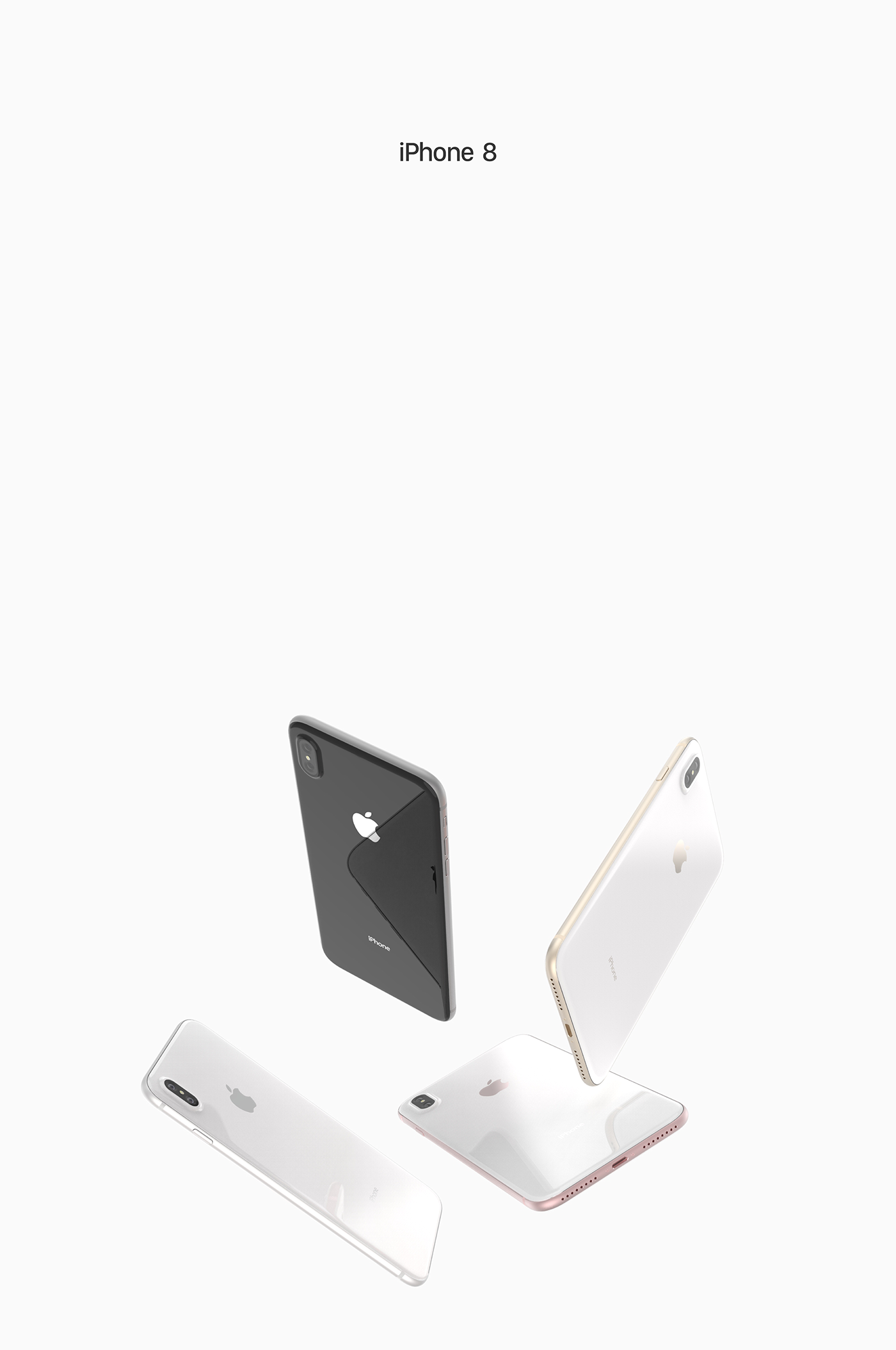 iphone iphone 8 apple minimalistic aluminum glass anodized black White Rose Gold