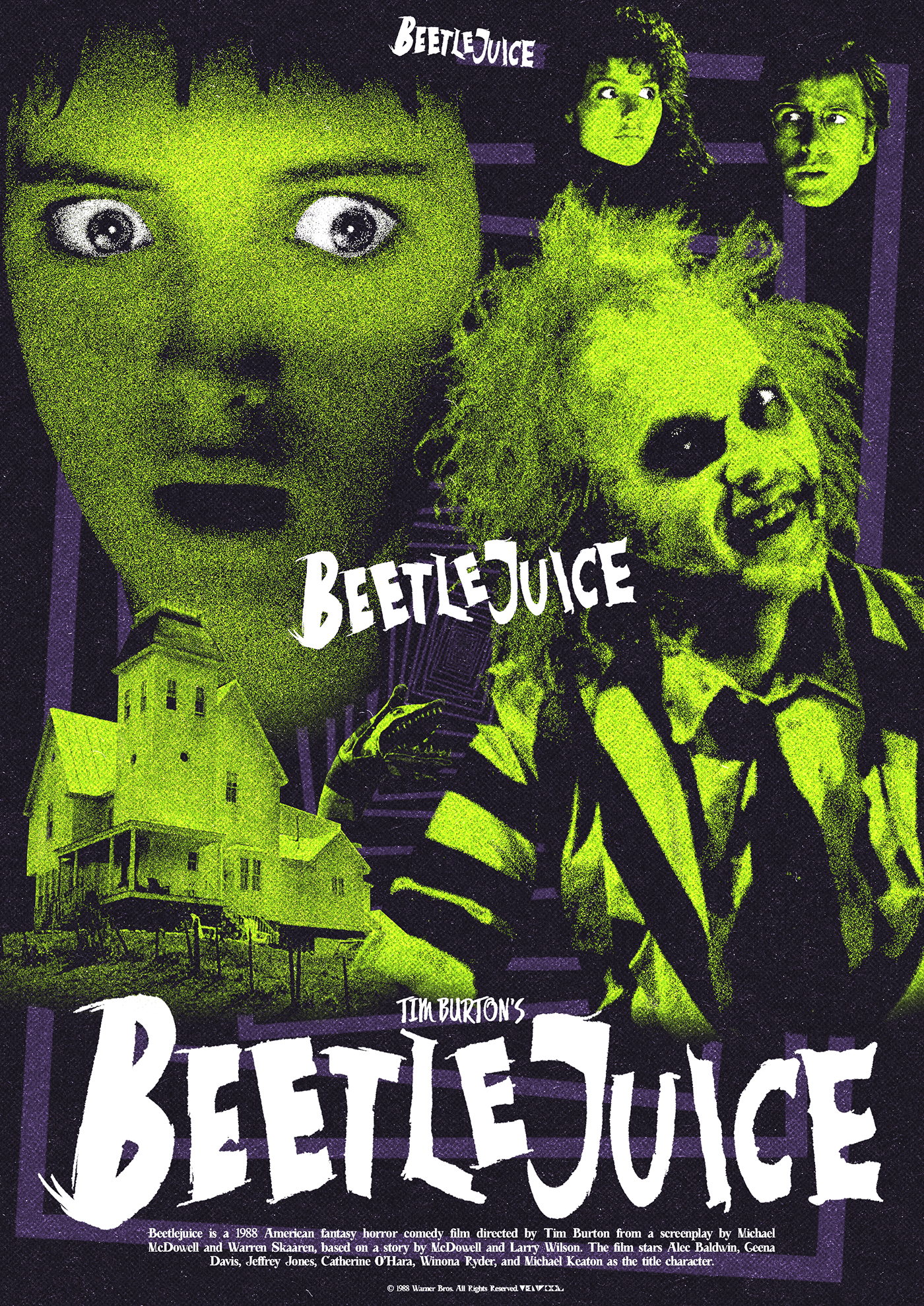 Beetlejuice winona ryder Tim Burton movie poster Poster Design green movie poster alternative poster Michael Keaton