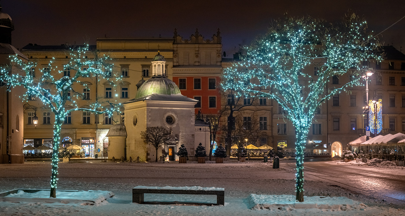 krakow poland polska zima winter snow śnieg city