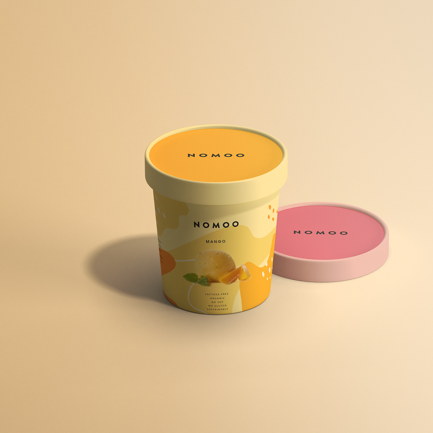 ice cream Packaging graphic design  premium organic non-dairy