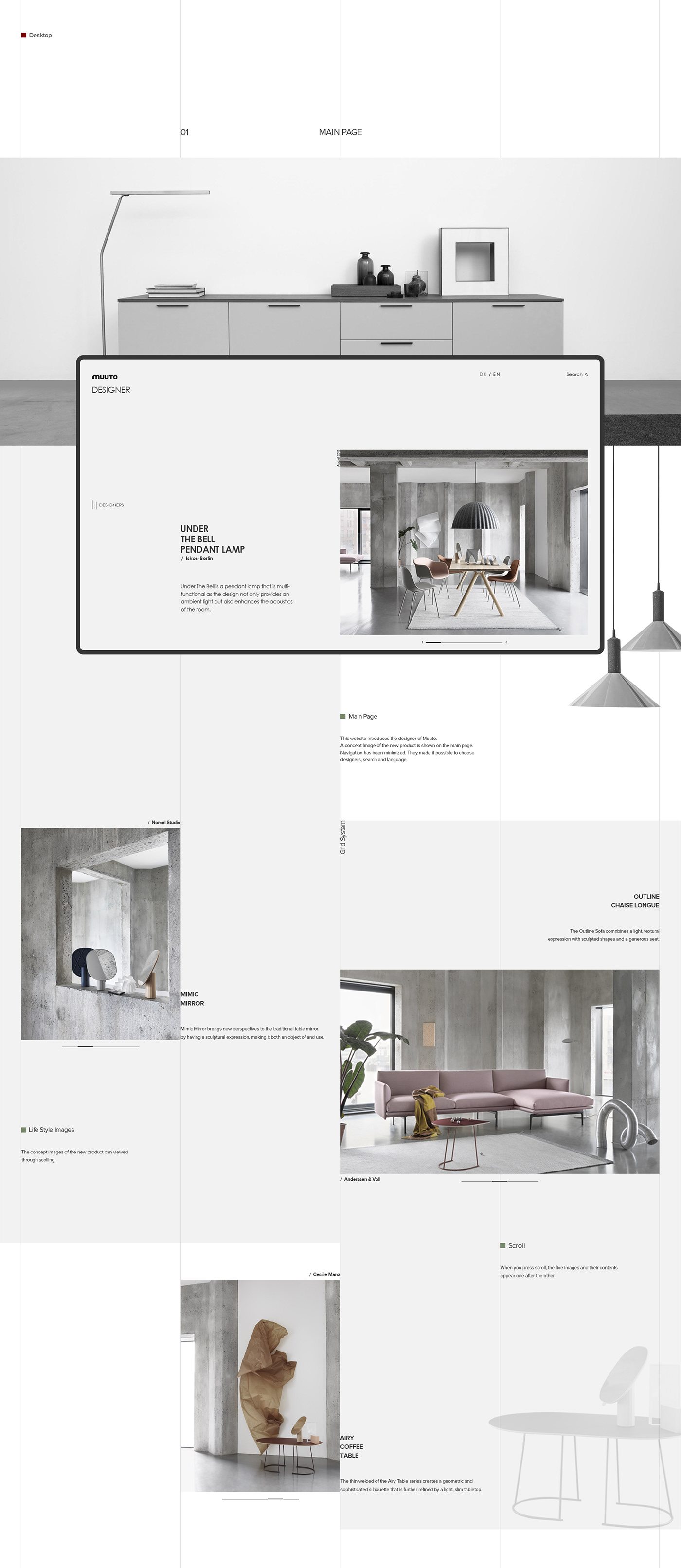 UI/UX interation Web Design  designer Muuto furnuture design