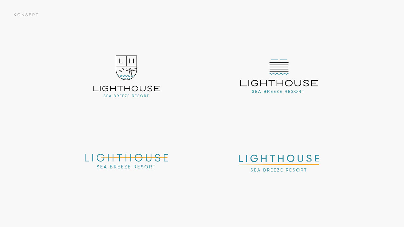 Residence lughthouse sea hotel Office Braning Typographic Logo simple
