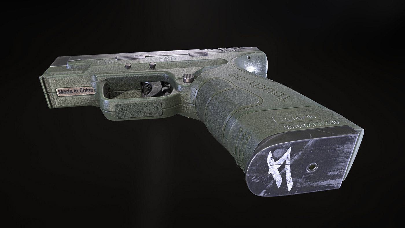 Military pistol Bullet glock tactical Gun Weapon 3D clip Bullets