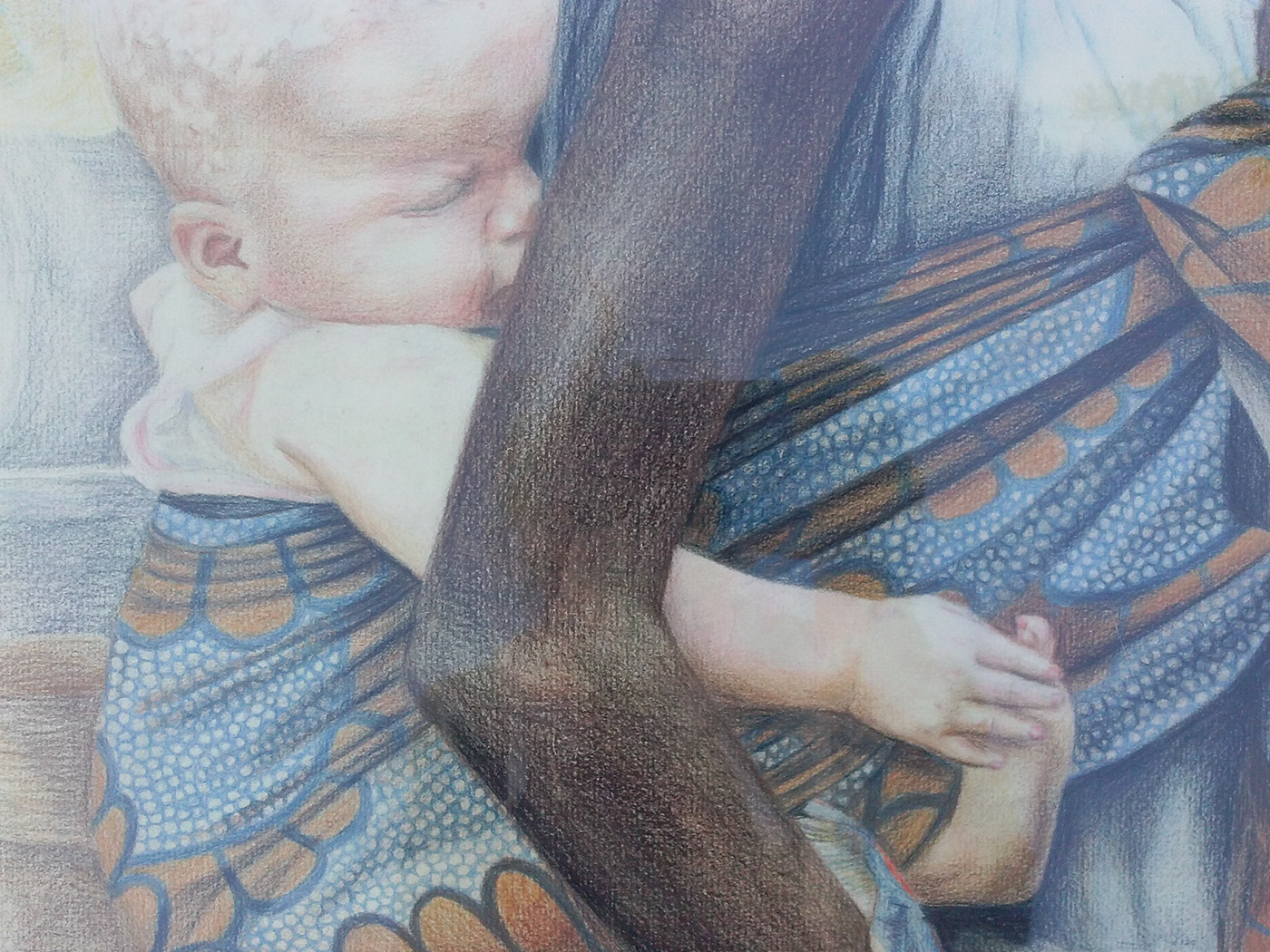 Drawing  dibujo maternidad albino africa BLACKLIVESMATTER