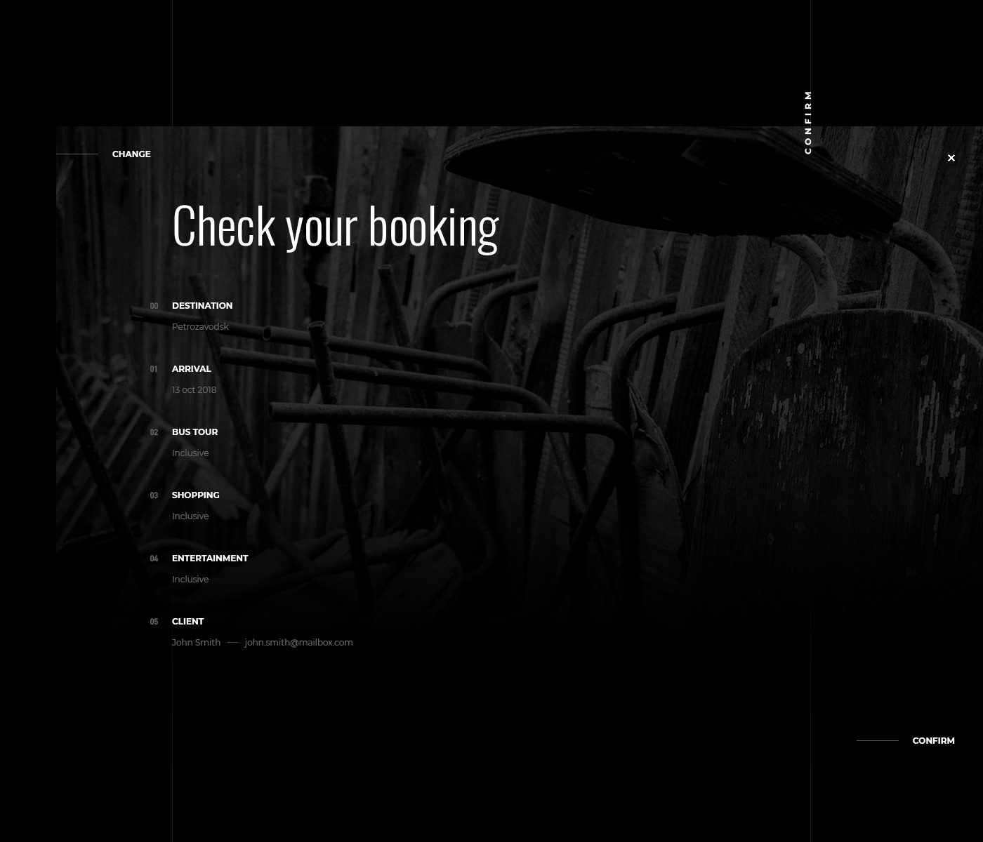concept Travel agency black and white UI sad Russia
