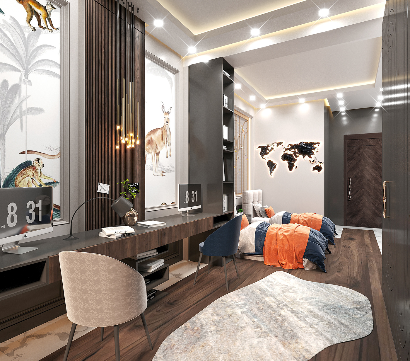 3D 3ds max bedroom corona cs5 design Interior interior design  photosop Vizualization
