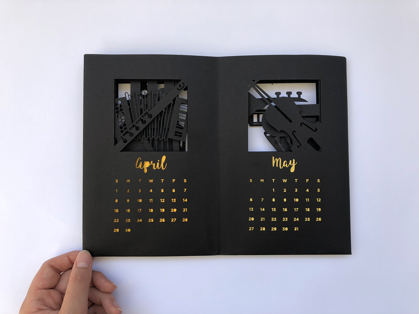 typography   calendar Lasercut instruments music