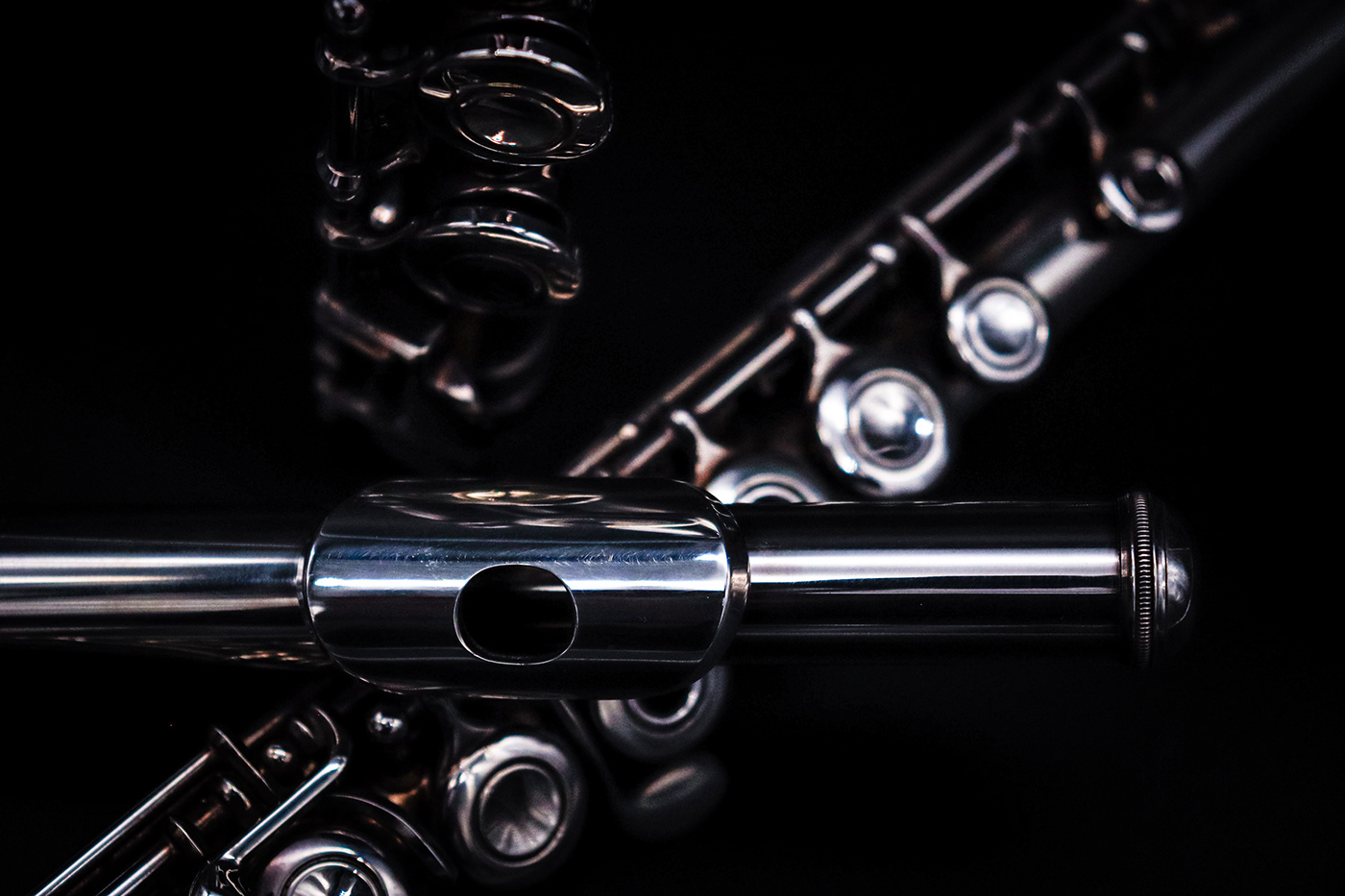 black background details flute Glockenspiel guitar instruments lute singing bowl Violin