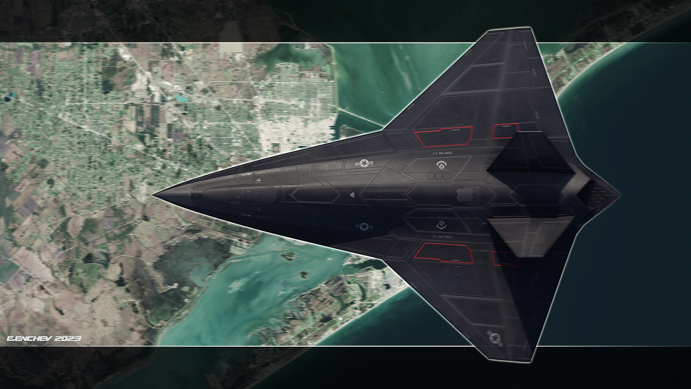 Aircraft concept design Fighter Military NEXTGEN NGAD plane Scifi stealth