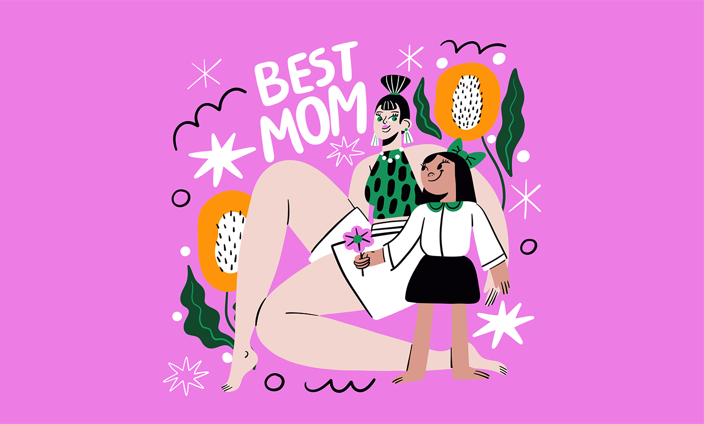 Mother's Day mom mother Love Character design  digital illustration Drawing  Digital Art  woman women