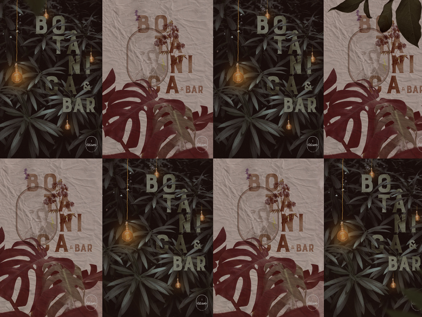 logo branding  botanica bar restaurant identity stationary Brasil são paulo neon