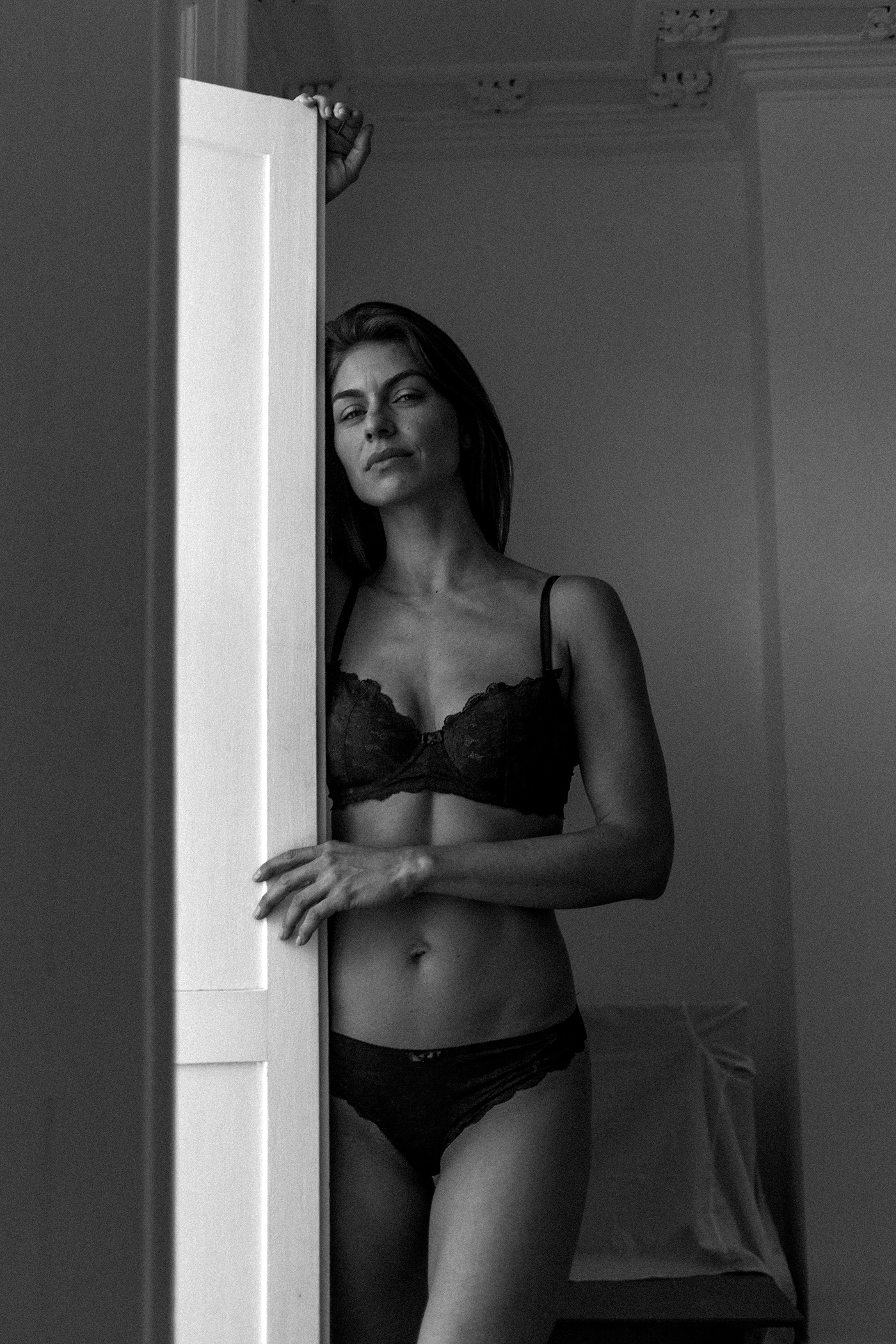 woman portrait photoshoot model editorial lingerie body