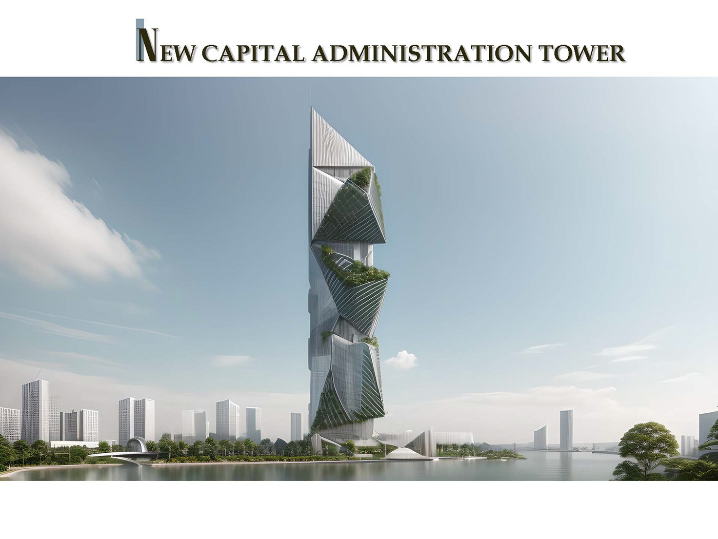 architecture modern 3D tower skyscraper 3ds max ai artificial intelligence Digital Art  concept