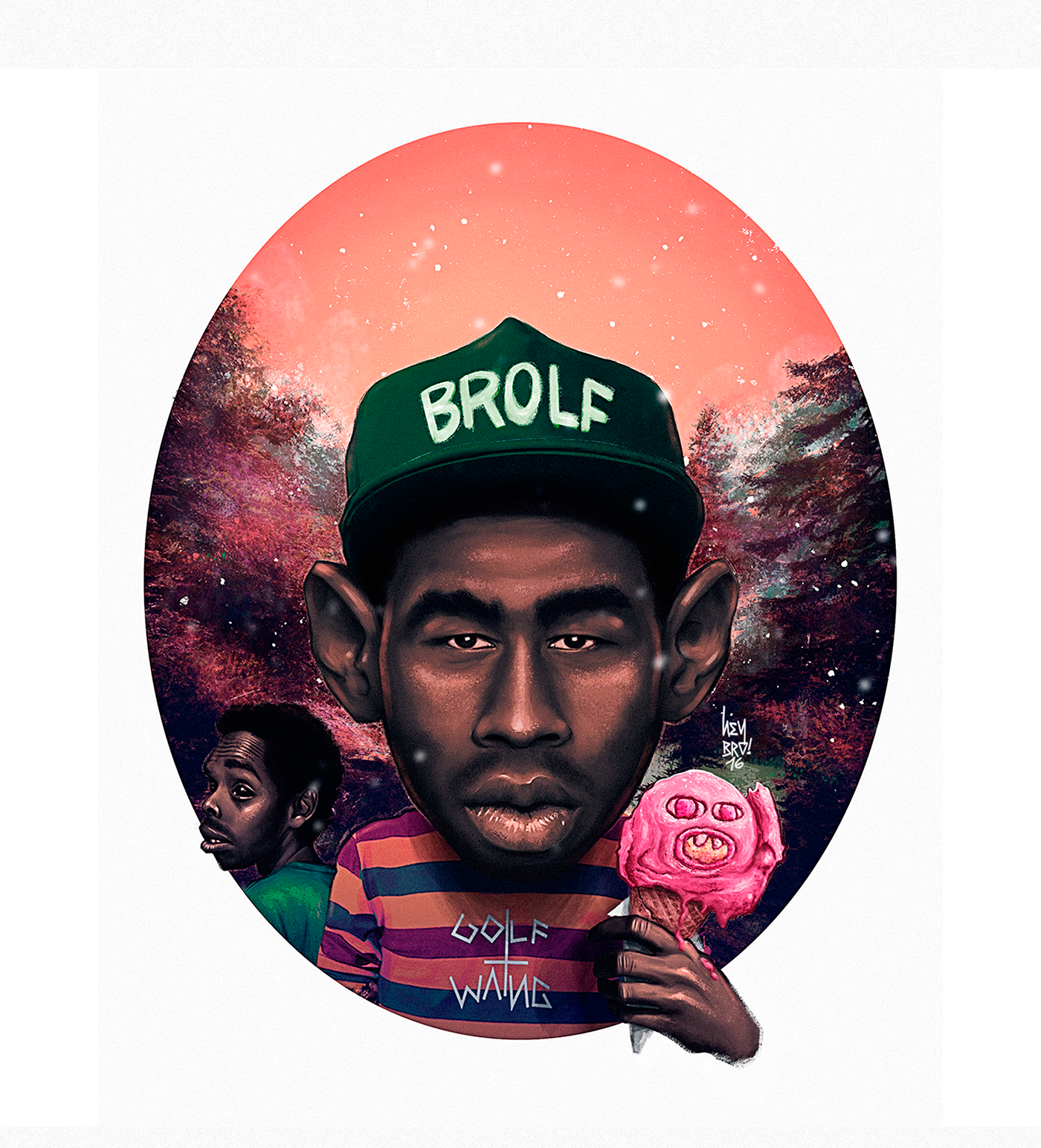 Fan Art cartoon Tyler tyler the creator rapper hip hop poster music portrait editorial
