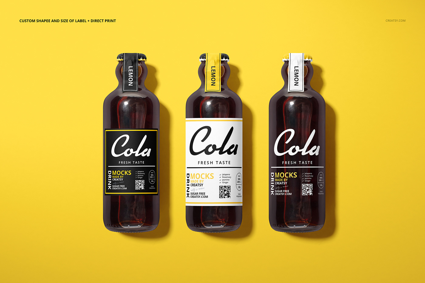 mock-up Mockup template drink branding  Packaging creatsy cold cola brew