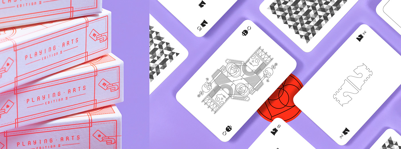 playing card Playing Cards playing arts graphic design  pantone neon minimalist ILLUSTRATION  Packaging packaging design