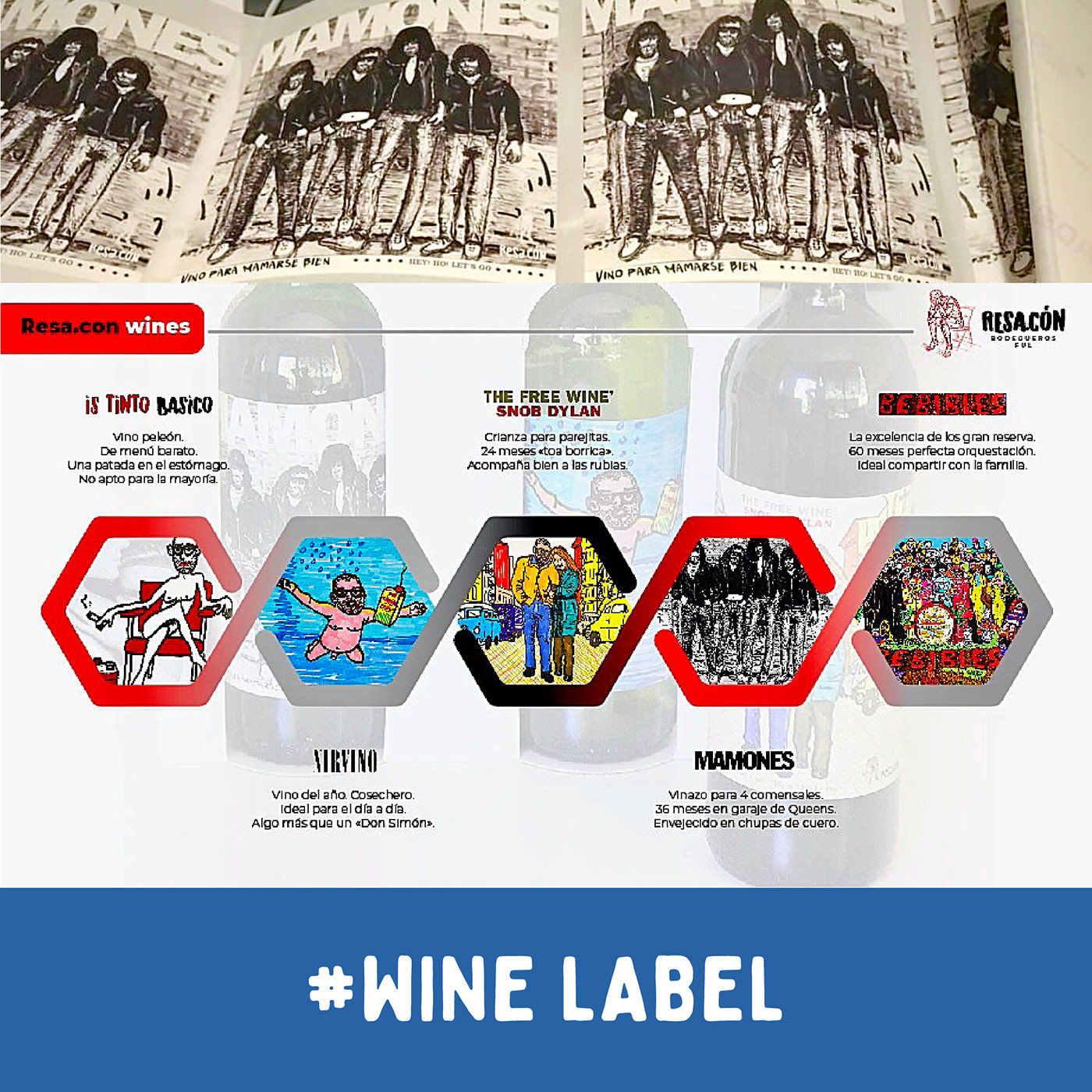 Product label / wine drawn label / Collection