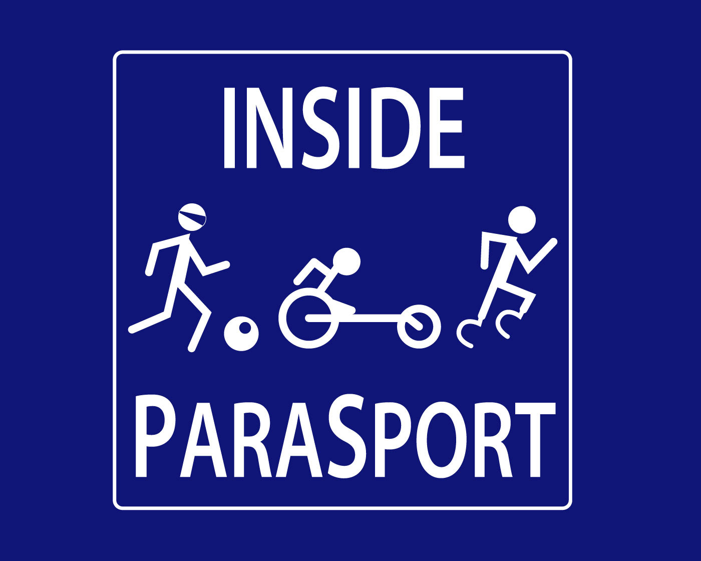 accessible sign inside parasport logo para parasport sports stick figures