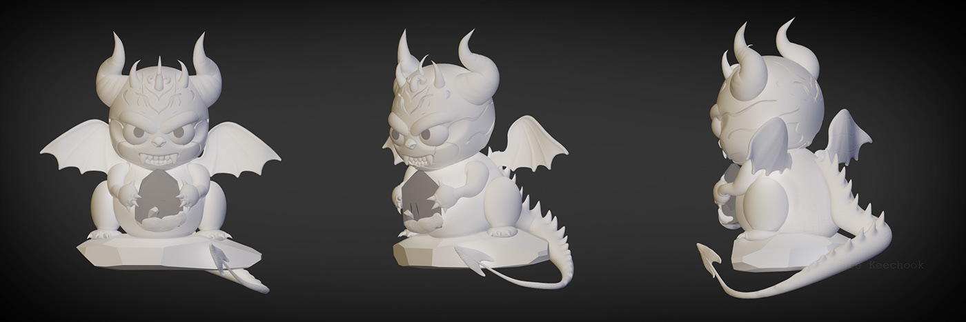 3D 3D Character Render 3D Character modeling Nomad Sculpt dragon imp devil tutorial iridescent