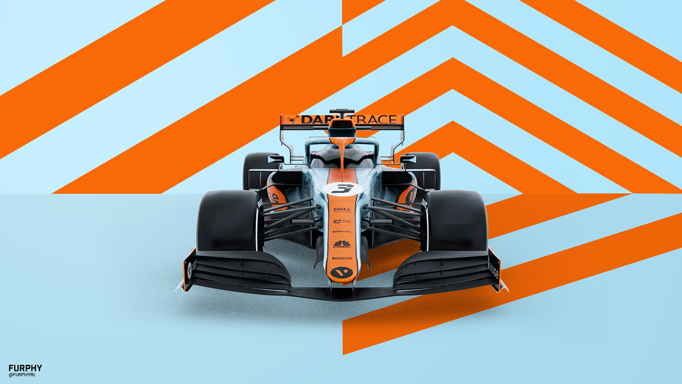3D blender car Formula 1 Livery McLaren paint scheme racecar Render Rocket League