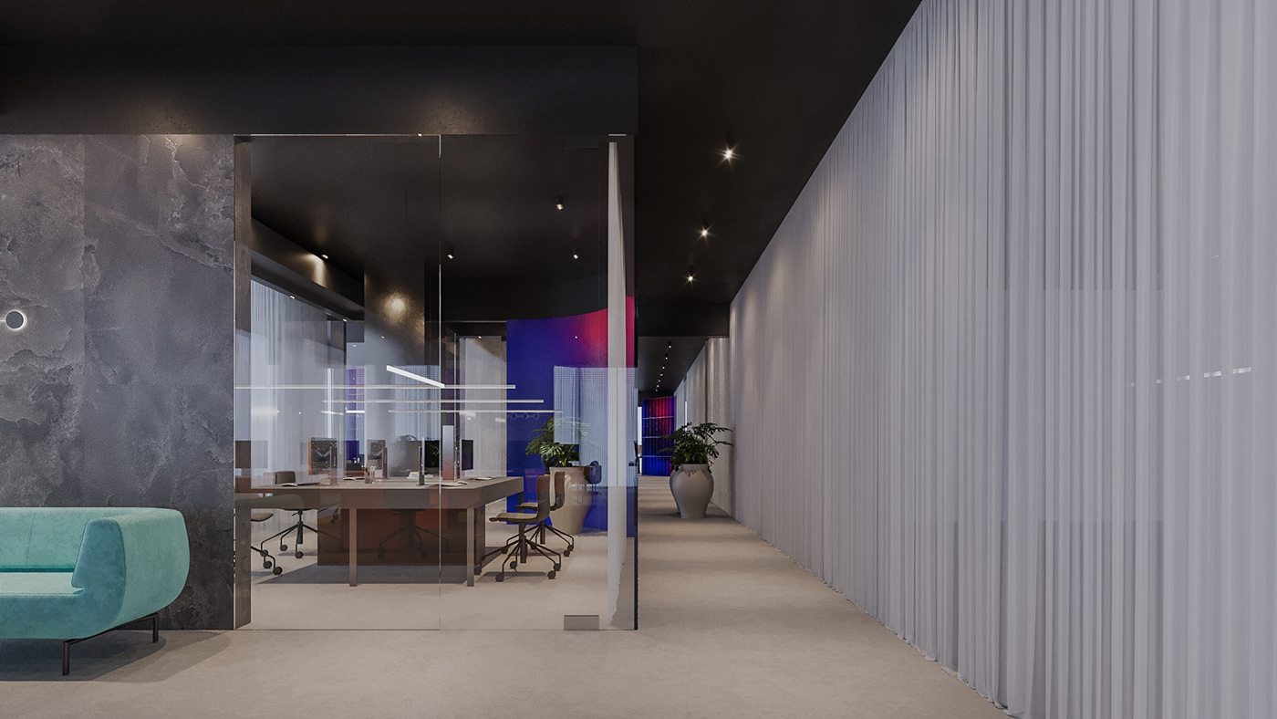 3ds max archviz design interior design  modern Render visualization vray Office Design Tech Office