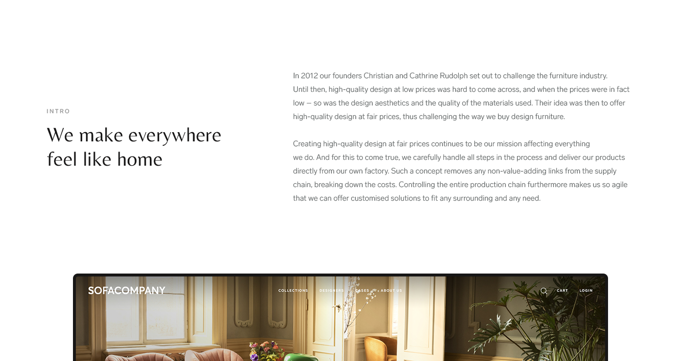 clean e-commerce furniture mobile Responsive sofacompany UI ux Web Design  Website
