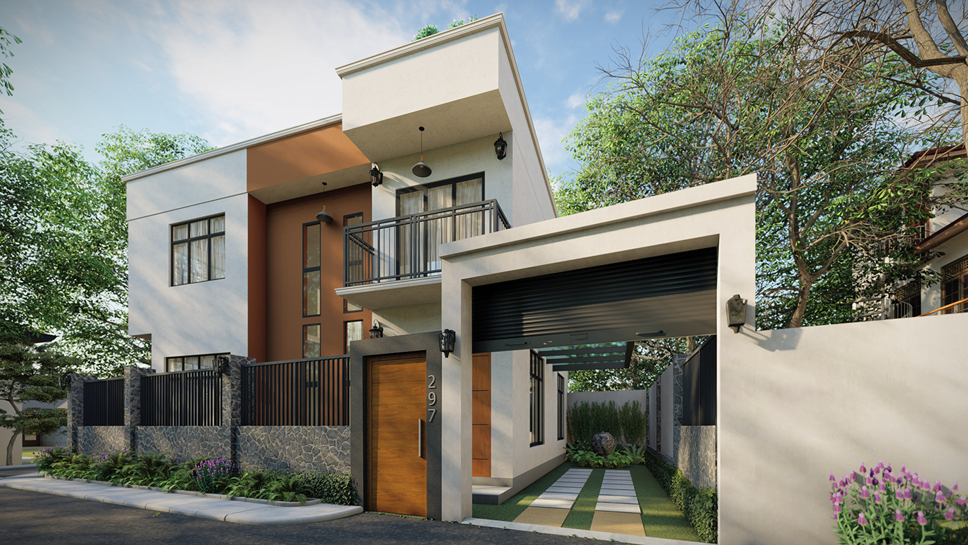 3D architecture house HOUSE DESIGN Sri Lankan Architecture visualization