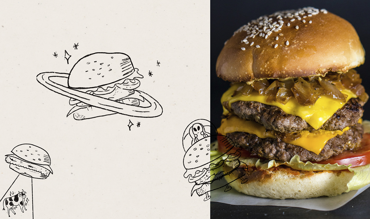 branding  diseño gráfico graphic design  hamburguer ILLUSTRATION  ilustracion restaurant