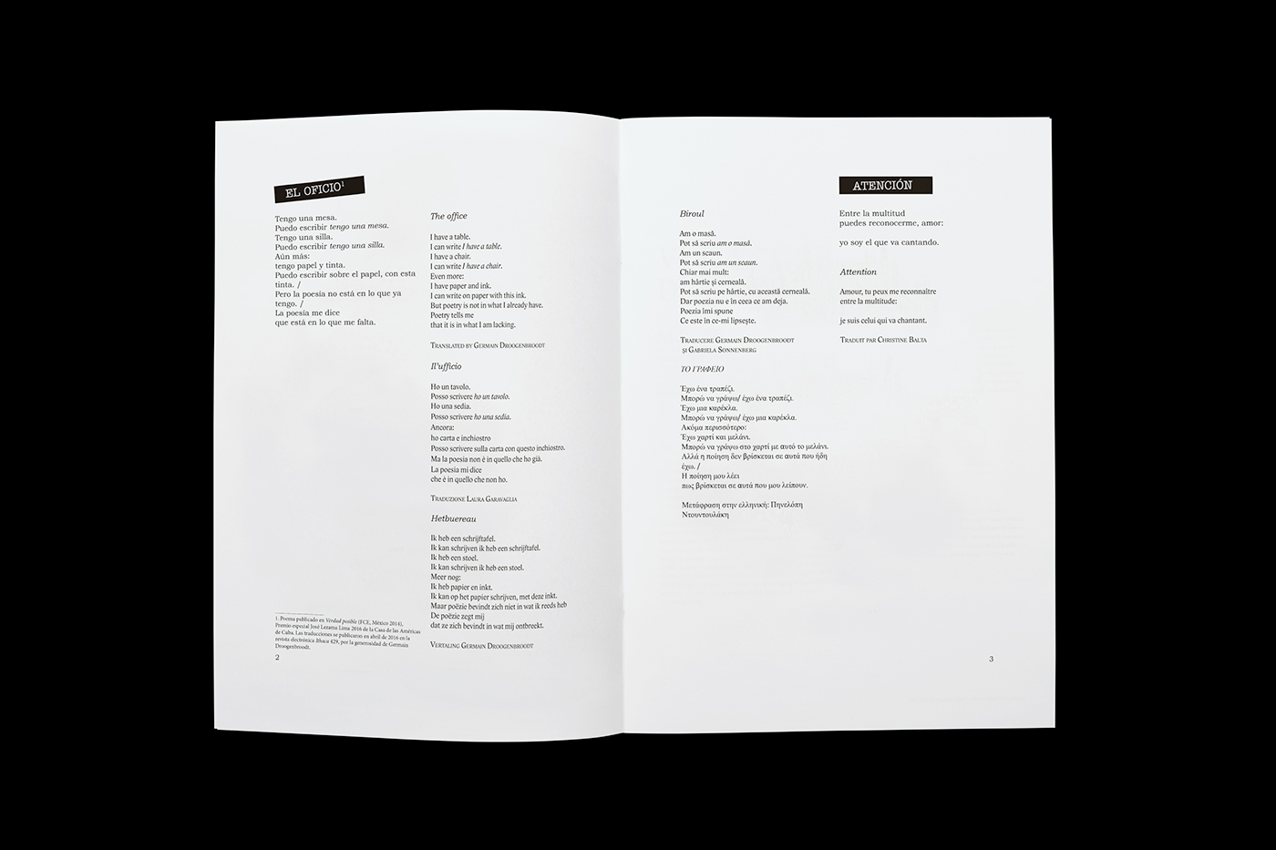 Diseño editorial edición Poetry  poesia Layout translations Rumania dossier Plaquete editorial design 