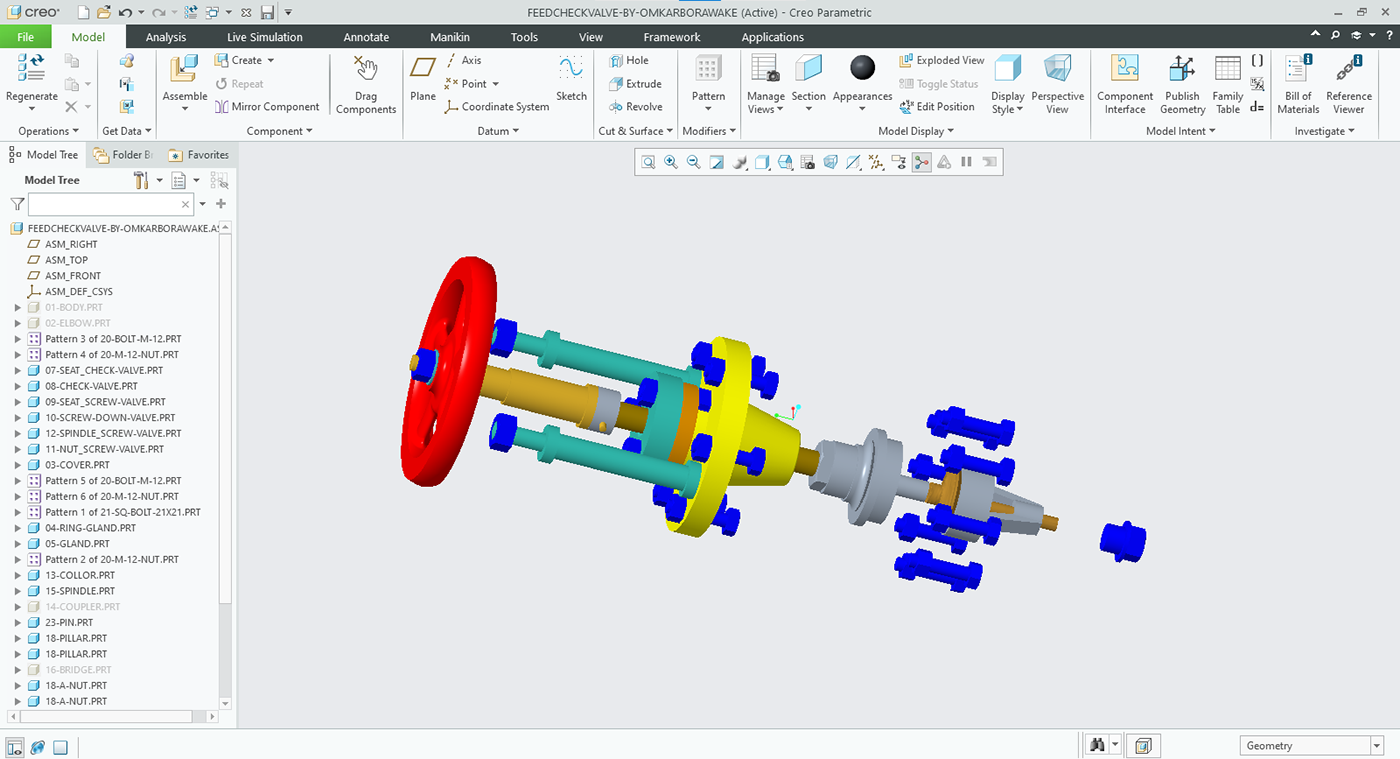 Creo Mechanical Design mechanical engineering component design product design  3d modeling design omkarborawake