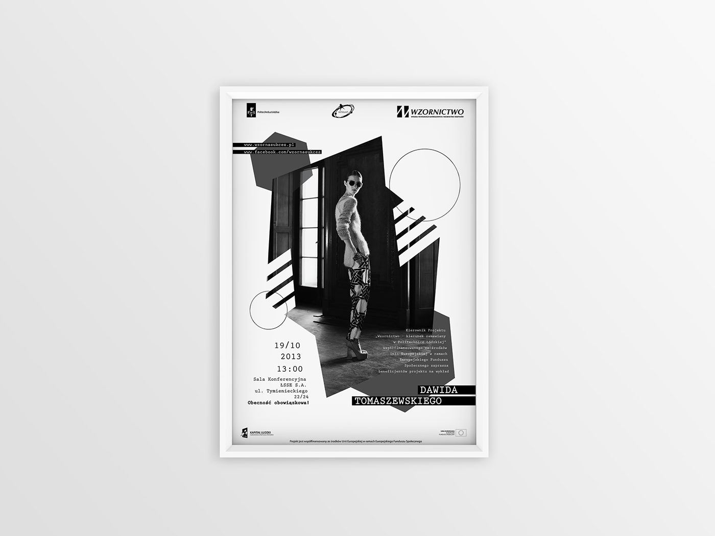 lecture black White b&w designer Clothing poster geometry Dynamic