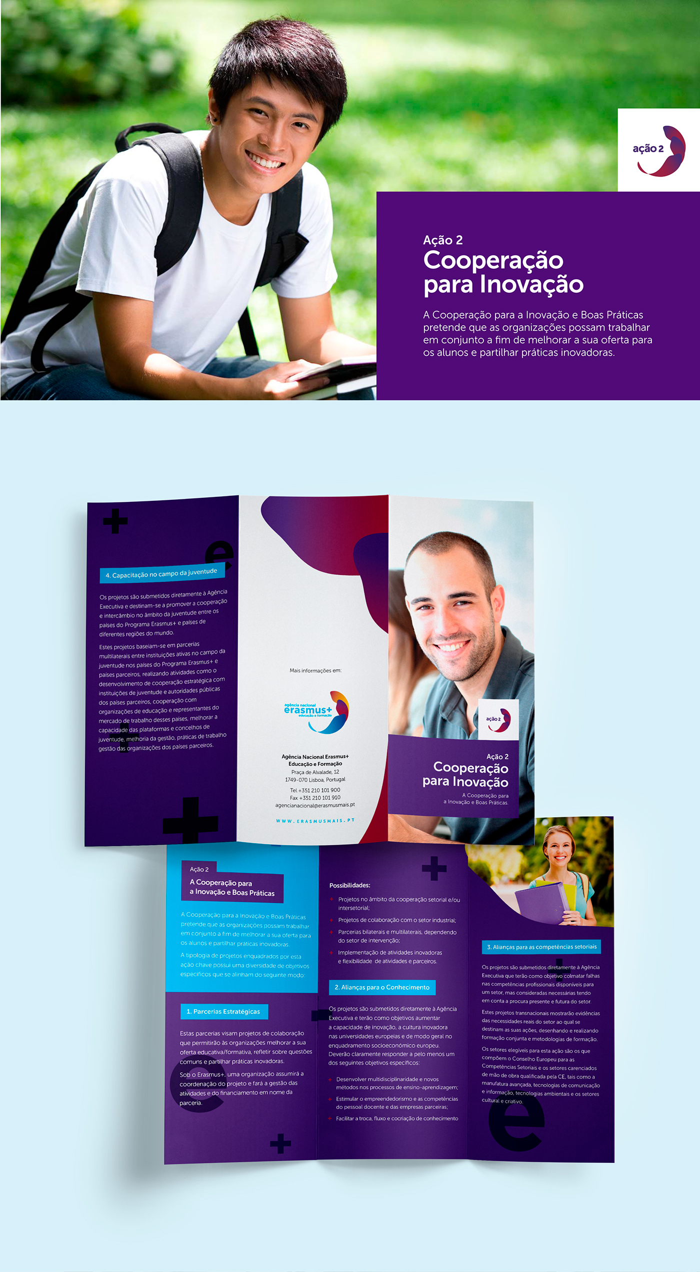 brand corporate identity visual card personal erasmus Young jovem paper print flyer folheto brochure curated