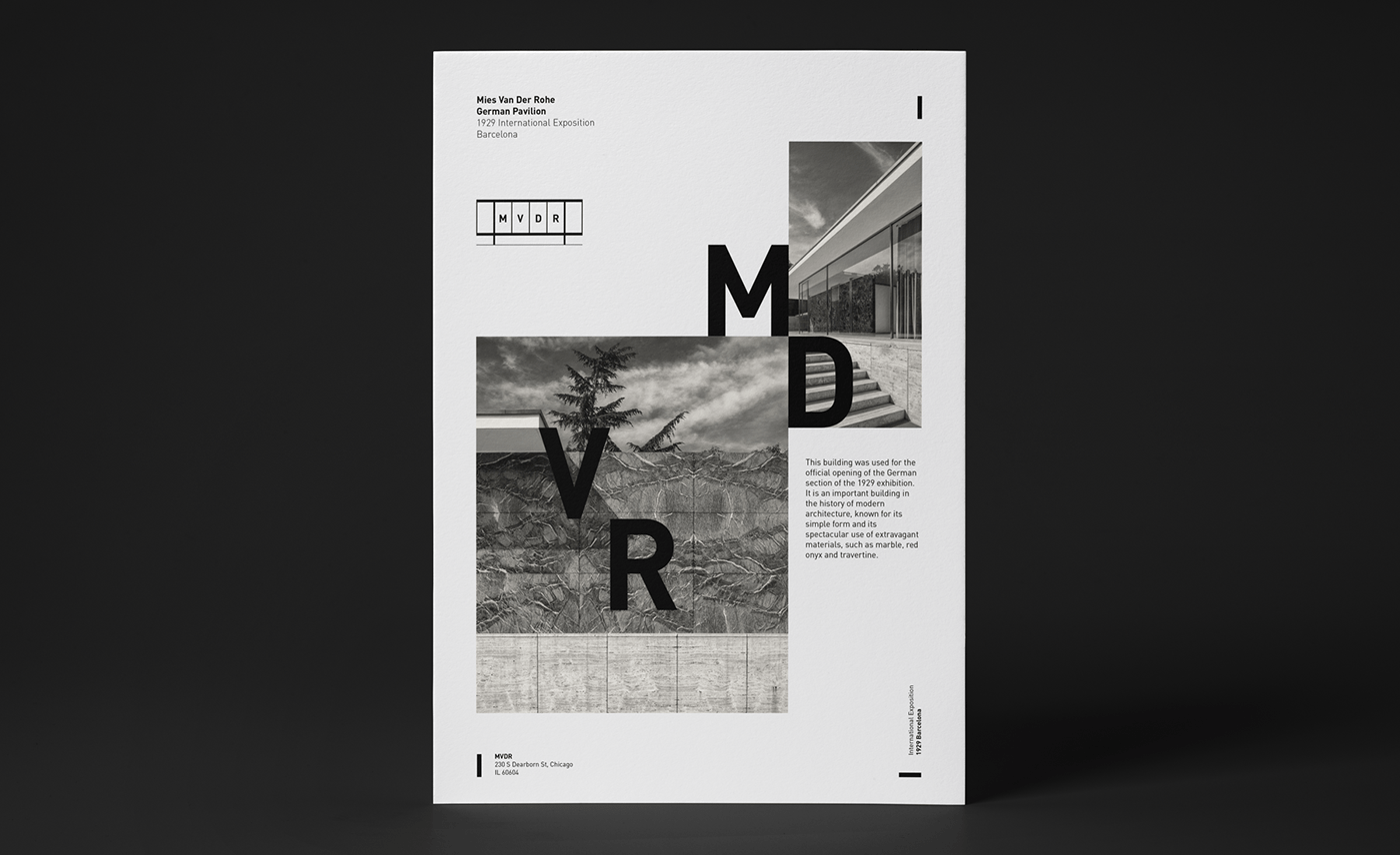 architect architecture branding  concept graphic design  Layout mies Rebrand van der rohe