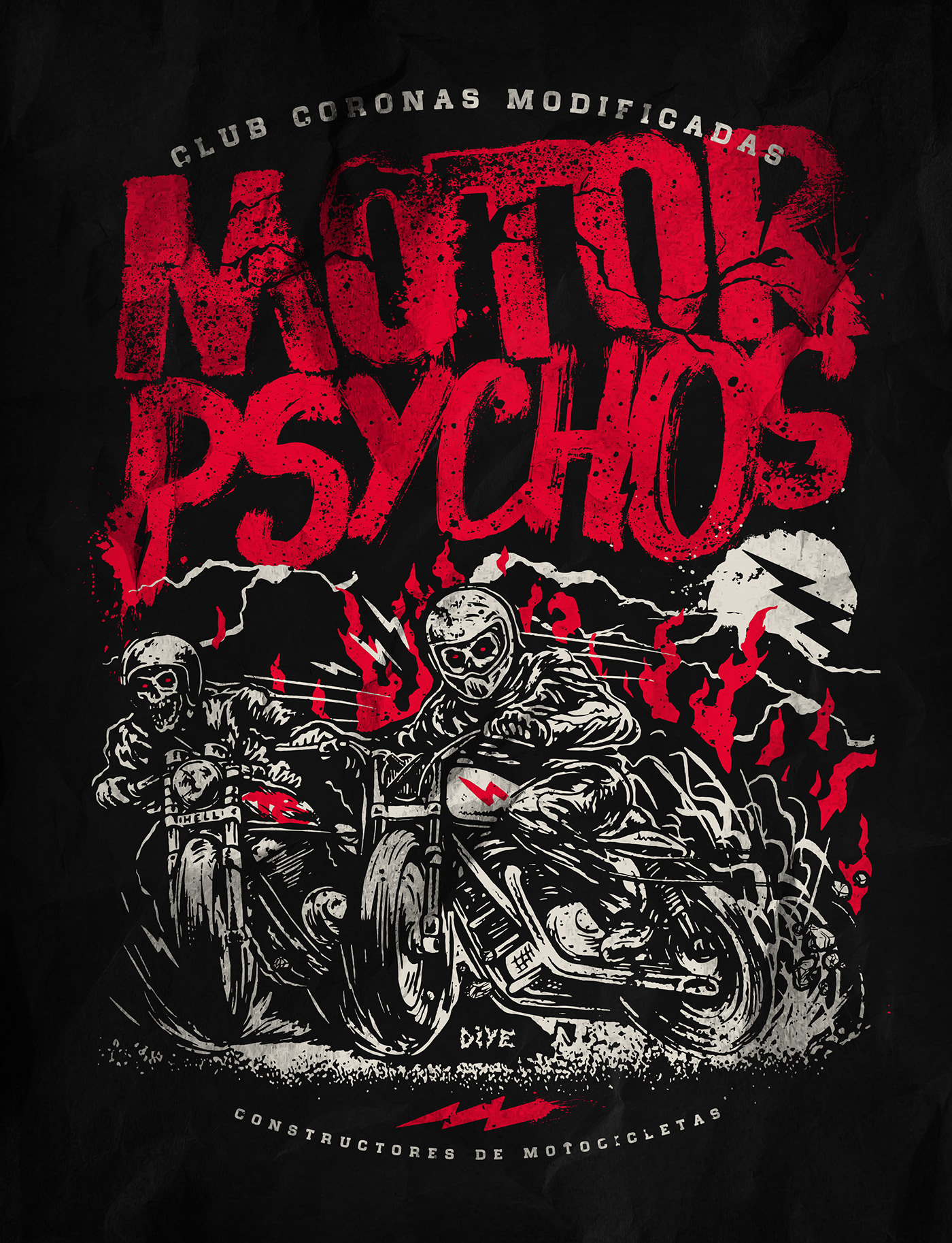 tshirt ILLUSTRATION  motorcycle motorbikes hotrod Cars caferacer skull designer Illustrator