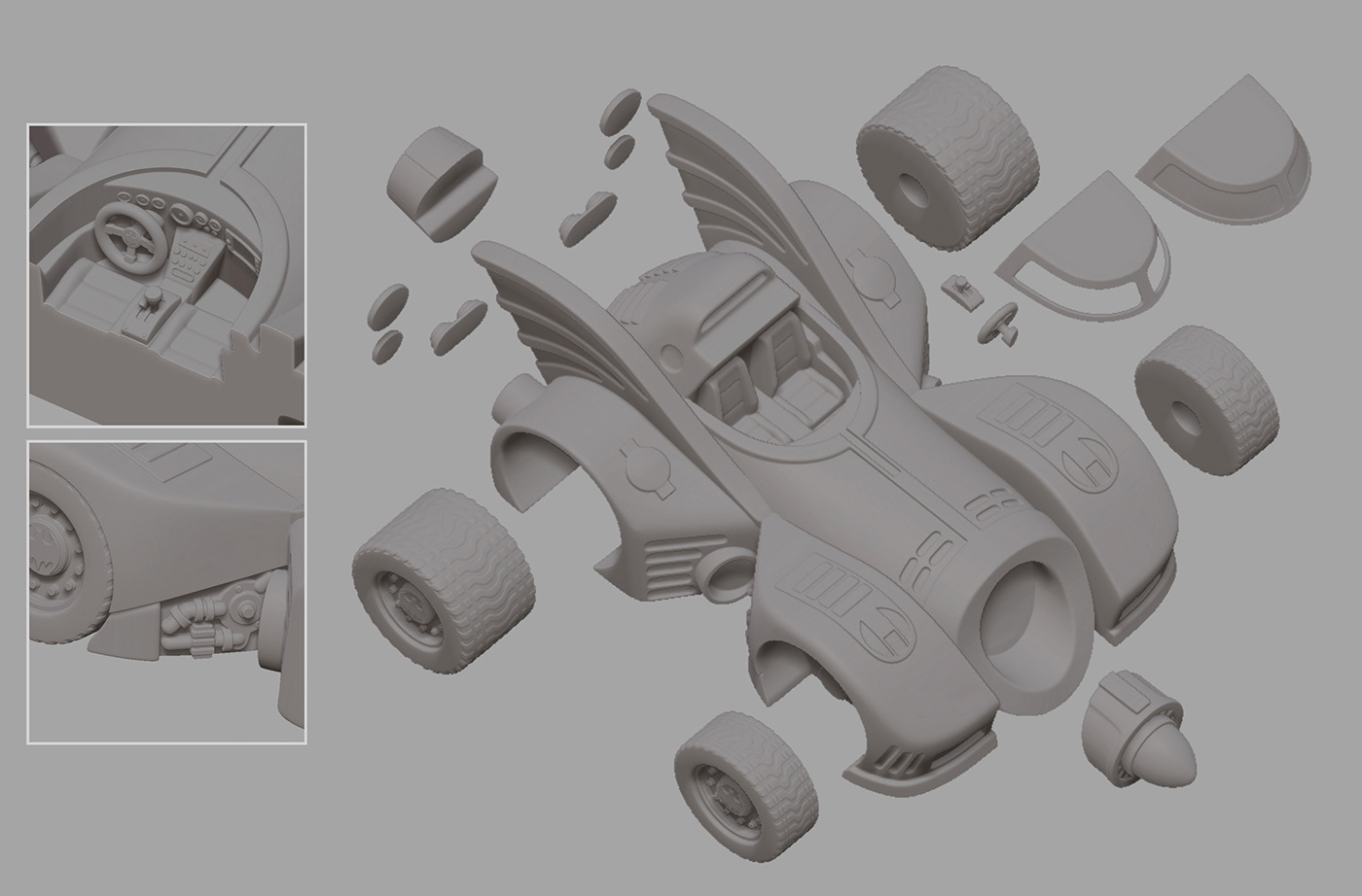 3D design toys models Cars 80s Sculpt batman tv