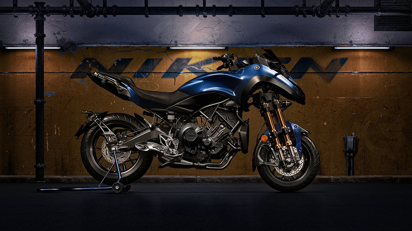 3D Advertising  biker CGI gt motorcycle niken road sport yamaha