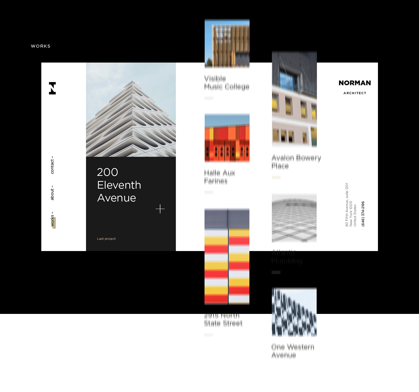 Webdesign minimal modern clean dark ux UI architect architecture typography  