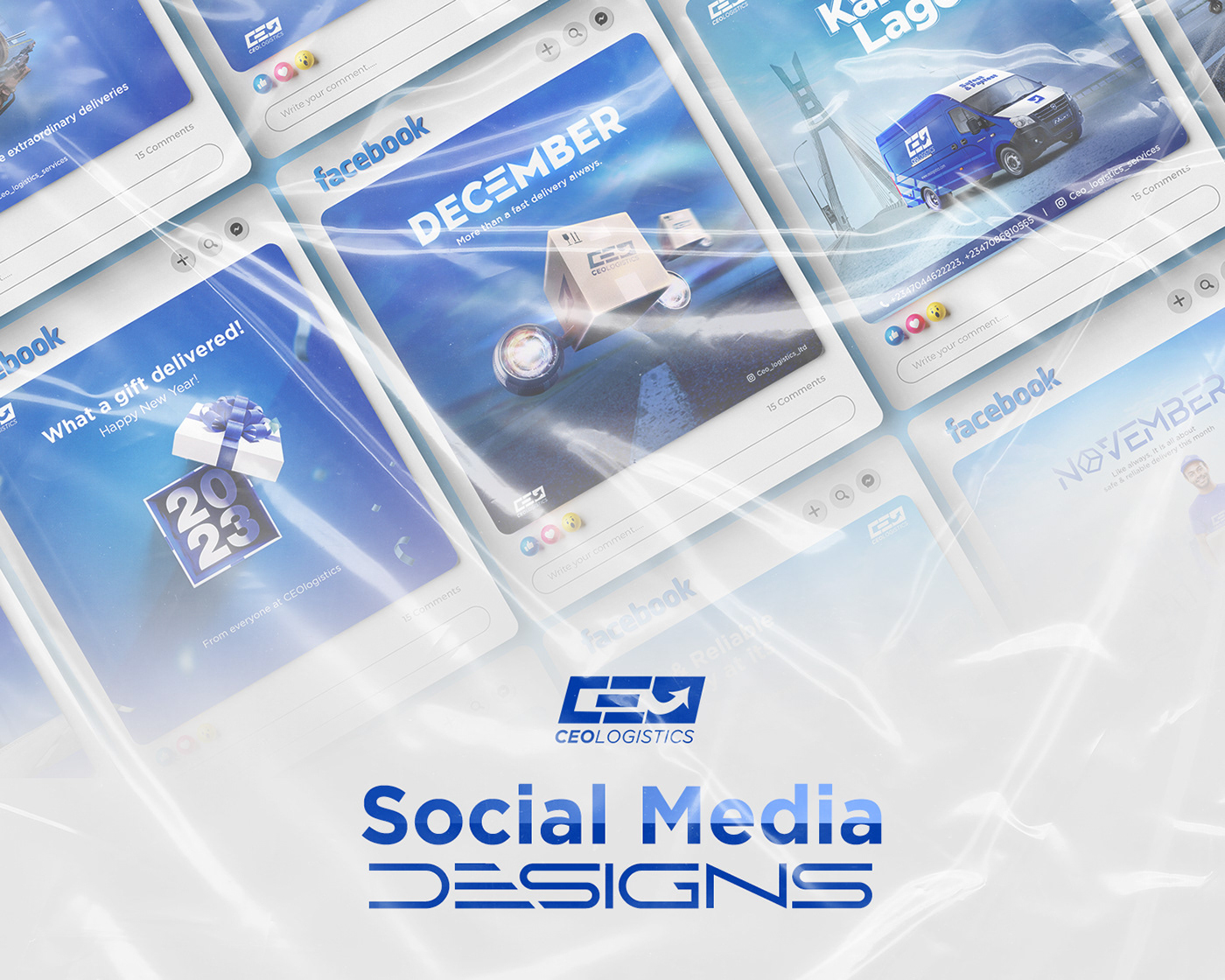 Social Media Design social media template logistics design logistics social media digital design branding  logistic services