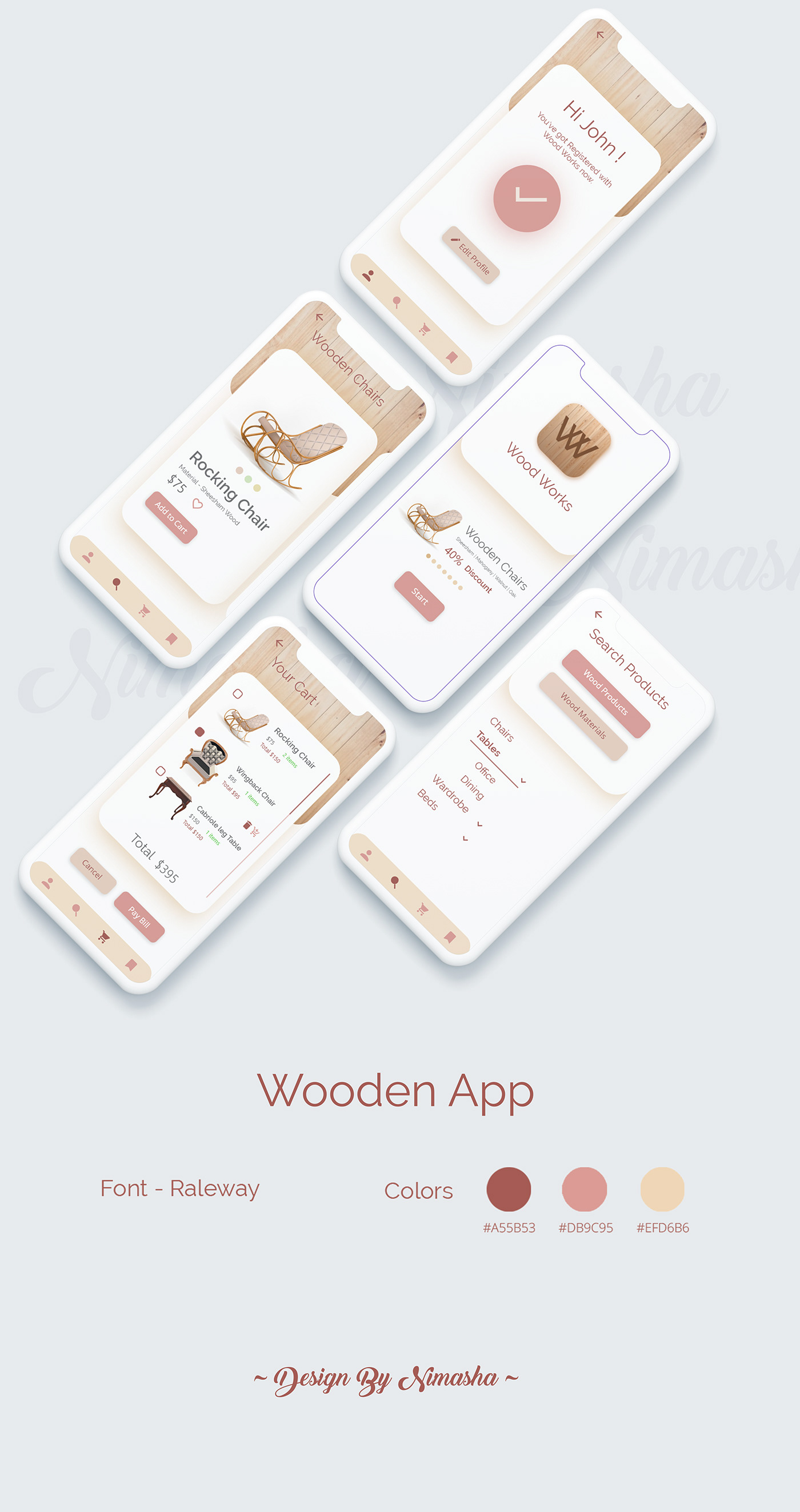 wood wood app online store wooden Shopping simple clean ui ux